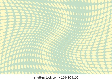  Comic background. Pop art style. Pattern with small circles, dots. Halftone dotted backdrop. Design for web banners, wallpaper, sites. Vector illustration. Green and yellow color.