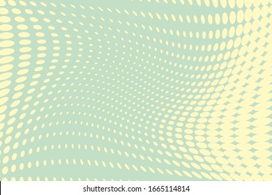  Comic background. Pop art style. Pattern with small circles, dots. Halftone dotted backdrop. Design for web banners, wallpaper, sites. Vector illustration. Green and yellow color.