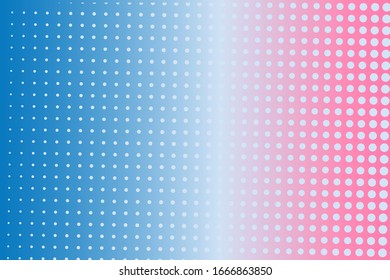  Comischer Hintergrund. Pop Art Stil. Muster mit kleinen Kreisen, Punkten. Halftone gepunktete Kulisse. Design für Webbanner, Bildschirmhintergründe, Seiten. Vektorillustration.