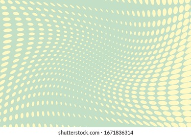  Comic background. Pop art style. Pattern with small circles, dots. Halftone dotted backdrop. Design for web banners, wallpaper, sites. Vector illustration. Green and yellow color.