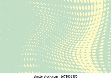  Comic background. Pop art style. Pattern with small circles, dots. Halftone dotted backdrop. Design for web banners, wallpaper, sites. Vector illustration. Green and yellow color.