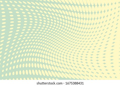  Comic background. Pop art style. Pattern with small circles, dots. Halftone dotted backdrop. Design for web banners, wallpaper, sites. Vector illustration. Green and yellow color.
