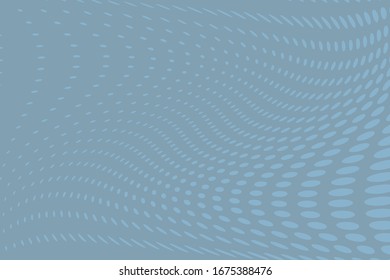  Comic background. Pop art style. Pattern with small circles, dots. Halftone dotted backdrop. Design for web banners, wallpaper, sites. Vector illustration. Blue color.
