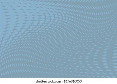  Comischer Hintergrund. Pop Art Stil. Muster mit kleinen Kreisen, Punkten. Halftone gepunktete Kulisse. Design für Webbanner, Bildschirmhintergründe, Seiten. Vektorillustration. Blau.