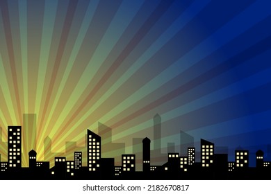 Comic Background With Pop Art Style And City Scape Vector Illustration