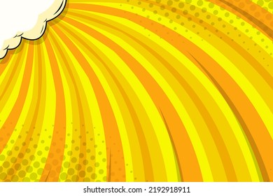fondo cómico con estilo de arte pop y computación en nube en amarillo