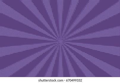Comic background. Pop art style. Pattern with circles, halftone dotted backdrop. Radiating from the center starburst, sun burst rays, lines. Design for web banners, Wallpaper,sites Vector illustration
