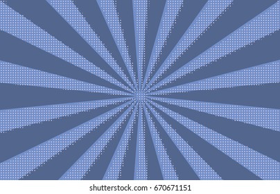 Comic background. Pop art style. Pattern with circles, halftone dotted backdrop. Radiating from the center starburst, sun burst rays, lines. Design for web banners, Wallpaper,sites Vector illustration