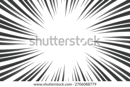 Comic background. Pop art style sunburst halftone pattern. Vector illustration.