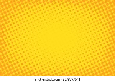 Comic Background. Pop Art Texture. Starburst Cartoon Style. Anime Design With Explosion Effect For Print. Fun Dot Pattern. Yellow Backdrop With Halftone Gradient. Funny Line Frame. Vector Illustration