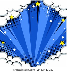 Comic background. Pop art texture. Starburst cartoon style. Anime design with explosion effect for print.