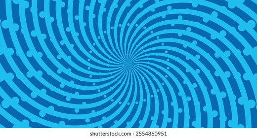 Comic background. Pop art texture. Starburst cartoon style. Anime design with explosion effect for print. Fun dot pattern. Blue backdrop with halftone gradient.