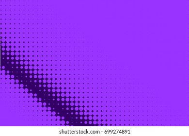 Comic background purple, lilac color. Halftone dotted retro pattern with circles, dots, design element for web banners, posters, cards, wallpapers, backdrops, sites Pop art style. Vector illustration