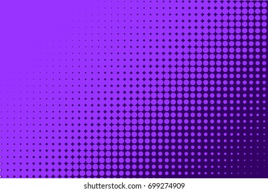 Comic background purple, lilac color. Halftone dotted retro pattern with circles, dots, design element for web banners, posters, cards, wallpapers, backdrops, sites Pop art style. Vector illustration
