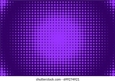 Comic background purple, lilac color. Halftone dotted retro pattern with circles, dots, design element for web banners, posters, cards, wallpapers, backdrops, sites Pop art style. Vector illustration