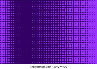 Comic background purple, lilac color. Halftone dotted retro pattern with circles, dots, design element for web banners, posters, cards, wallpapers, backdrops, sites Pop art style. Vector illustration
