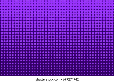 Comic background purple, lilac color. Halftone dotted retro pattern with circles, dots, design element for web banners, posters, cards, wallpapers, backdrops, sites Pop art style. Vector illustration