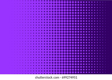 Comic background purple, lilac color. Halftone dotted retro pattern with circles, dots, design element for web banners, posters, cards, wallpapers, backdrops, sites Pop art style. Vector illustration