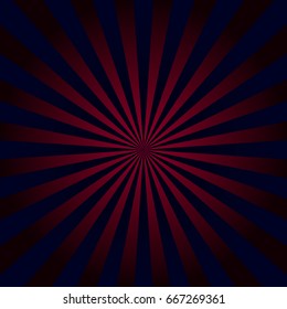 Comic background. Red and Blue Sunburst pattern. Pop art style. Vector illustration.