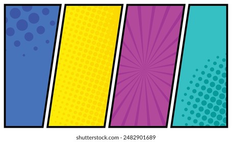 Comic background template, comic background multicolor, pop art background, comic background, vector illustration