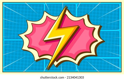 Comic background with thunder flash