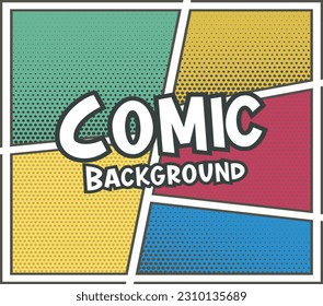 Comic background vector illustration with five column