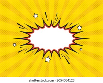 Comic Background Vector Illustration. Fun Yellow Comic Background. 