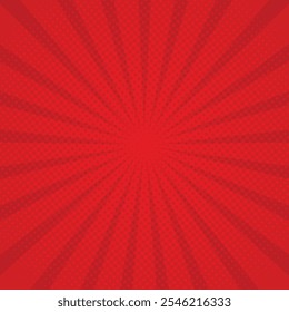 comic background whit dot halftone and sunburst rays 