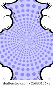 fundo cômico com nuvens brancas e pontos de meio-tom. Design de estilo pop art inspirado por histórias em quadrinhos retrô, com raios dinâmicos e espaço vazio para texto. Perfeito para cartazes de desenhos animados, banners, anúncio
