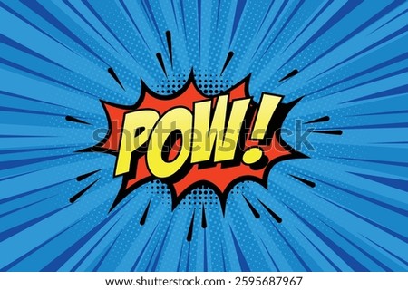 COMIC BACKGROUND WITH THE WORD OF POW