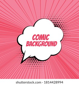 comic background with zoom lines and chat bubble