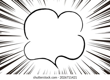 Comic balloons and concentrated line materials that express surprise