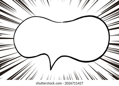 Comic balloons and concentrated line materials that express surprise