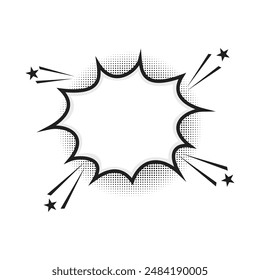 Plantilla de Vector de diseño de burbujas de cartón cómic bang