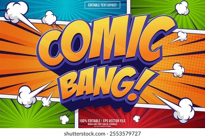 Comic bang cartoon style 3D editable text effect