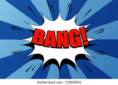 Comic Bang Wording Template White Speech Stock Vector (Royalty Free ...