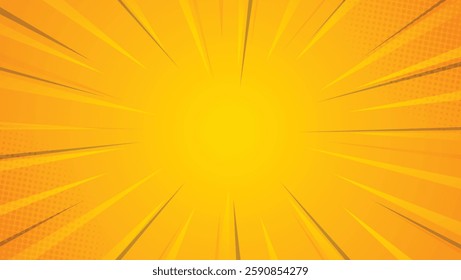 Comic Bckground Yellow Sunburst Vector Illustration Background