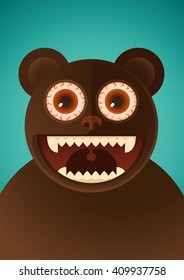 Comic bear. Vector illustration.