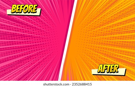 Comic before and after template background design