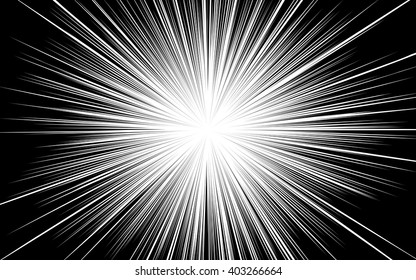 Comic black radial lines background Sun ray or star burst element Zoom effect Rectangle fight stamp for card Manga or anime speed graphic texture Superhero frame Explosion vector illustration eps