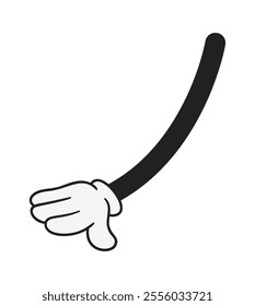 Comic black-and-white hand wearing glove
