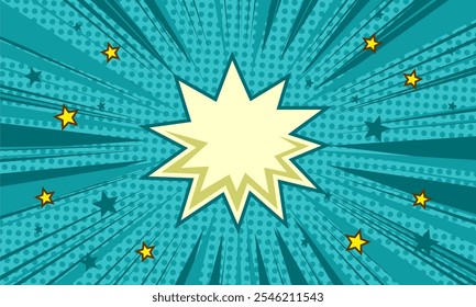 Design de fundo de explosão em branco cômico. ilustração vetorial