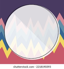 Comic Blank Speech Bubble With Copy Space Over Circular Color Background Design. Empty Template In Explosion Framework Representing Advertisement And Promoting Business.