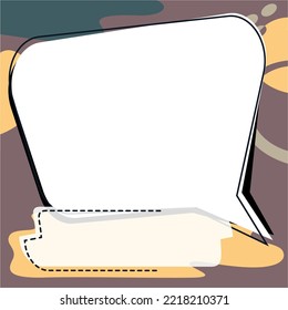 Comic Blank Speech Bubble With Copy Space Over Circular Color Background Design. Empty Template In Explosion Framework Representing Advertisement And Promoting Business.