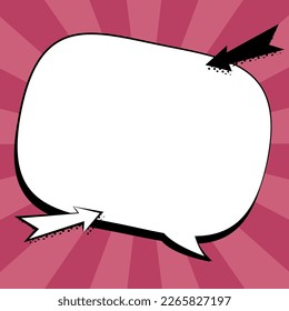 Comic Blank Speech Bubble With Copy Space Over Color Background Design. Empty Template In Explosion Framework Representing Fancy Add and Attractive Message.