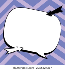 Comic Blank Speech Bubble With Copy Space Over Color Background Design. Empty Template In Explosion Framework Representing Fancy Add and Attractive Message.