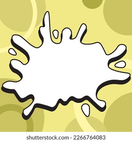 Comic Blank Speech Bubble With Copy Space Over Color Background Design. Empty Template In Explosion Framework Representing Fancy Add and Attractive Message.