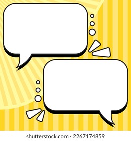 Comic Blank Speech Bubble With Copy Space Over Color Background Design. Empty Template In Explosion Framework Representing Advertisement And Promoting Business.