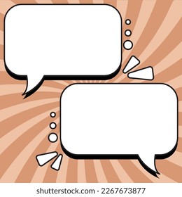 Comic Blank Speech Bubble With Copy Space Over Color Background Design. Empty Template In Explosion Framework Representing Fancy Add and Attractive Message.