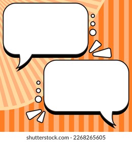 Comic Blank Speech Bubble With Copy Space Over Color Background Design. Empty Template In Explosion Framework Representing Fancy Add and Attractive Message.